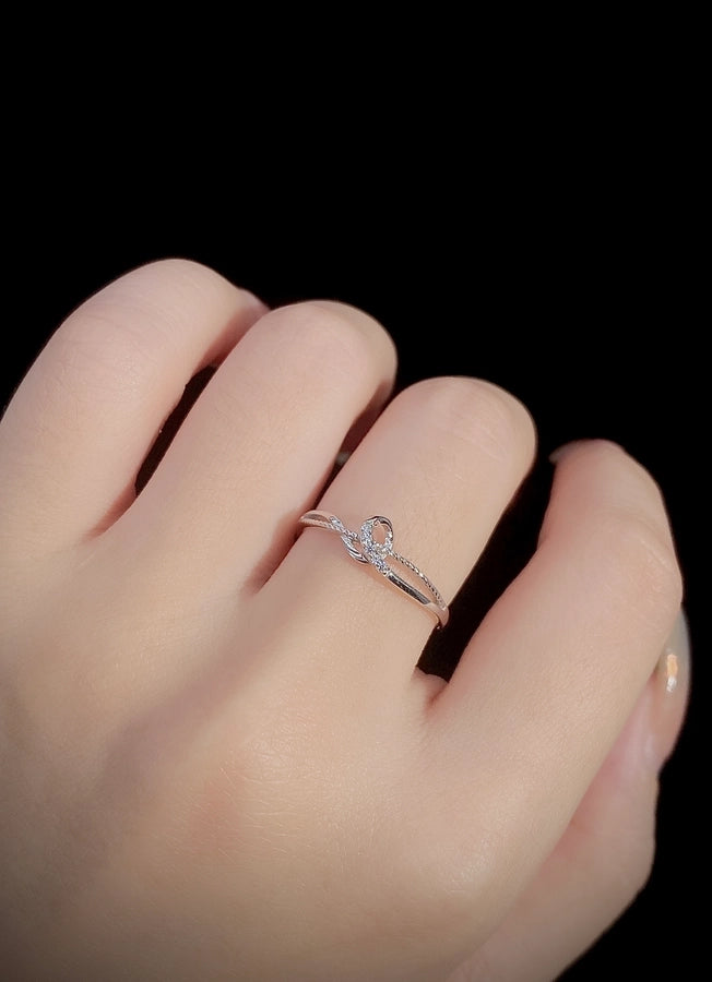925 Sterling Silver Zircon Lines Notes Rings